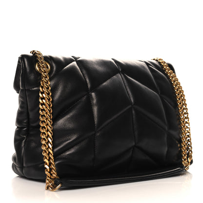 Saint Laurent Lambskin Quilted Small Loulou Puffer Monogram Chain Satchel Black 3 of 10