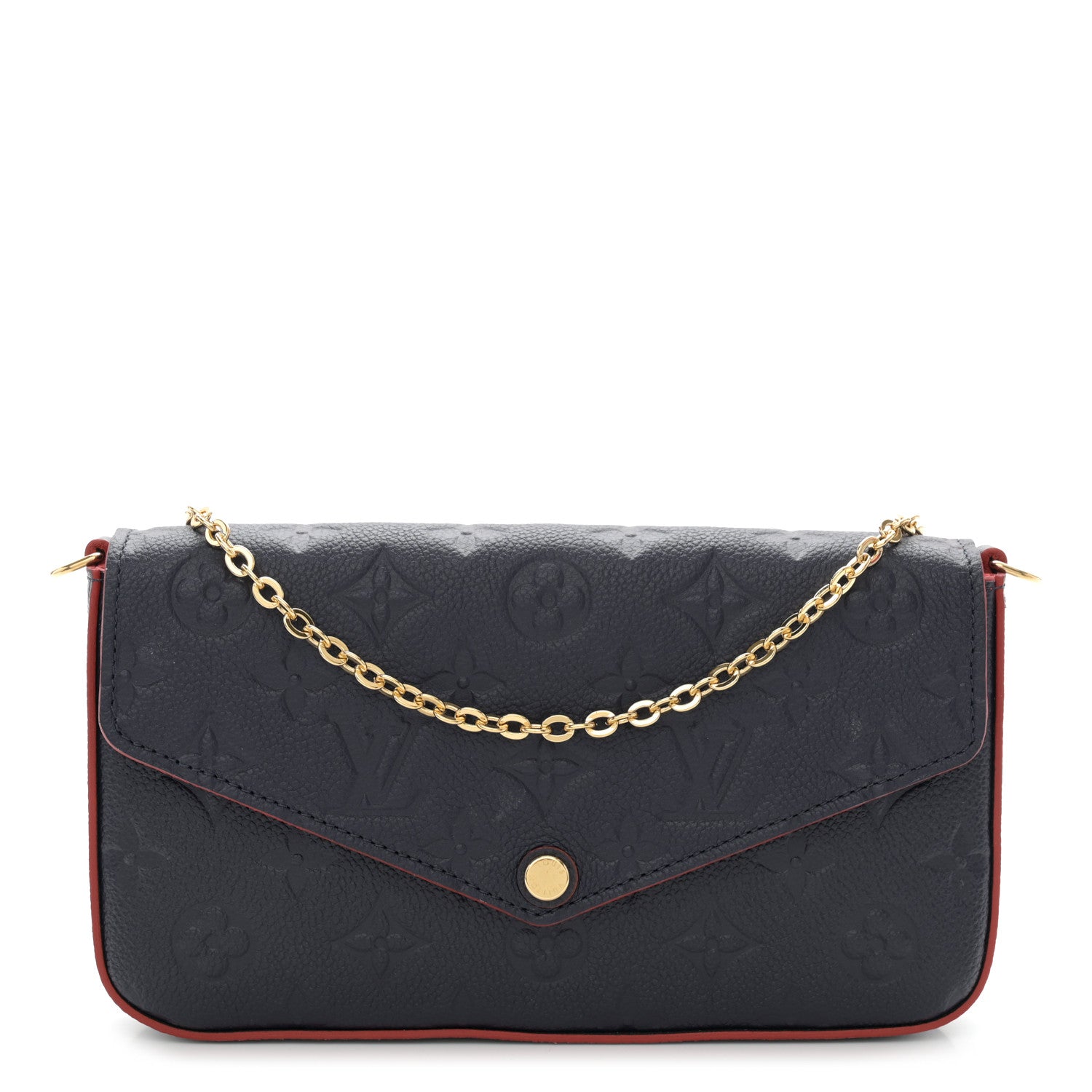 Louis Vuitton Empreinte Pochette Felicie Chain Wallet Marine Rouge 1 of 10