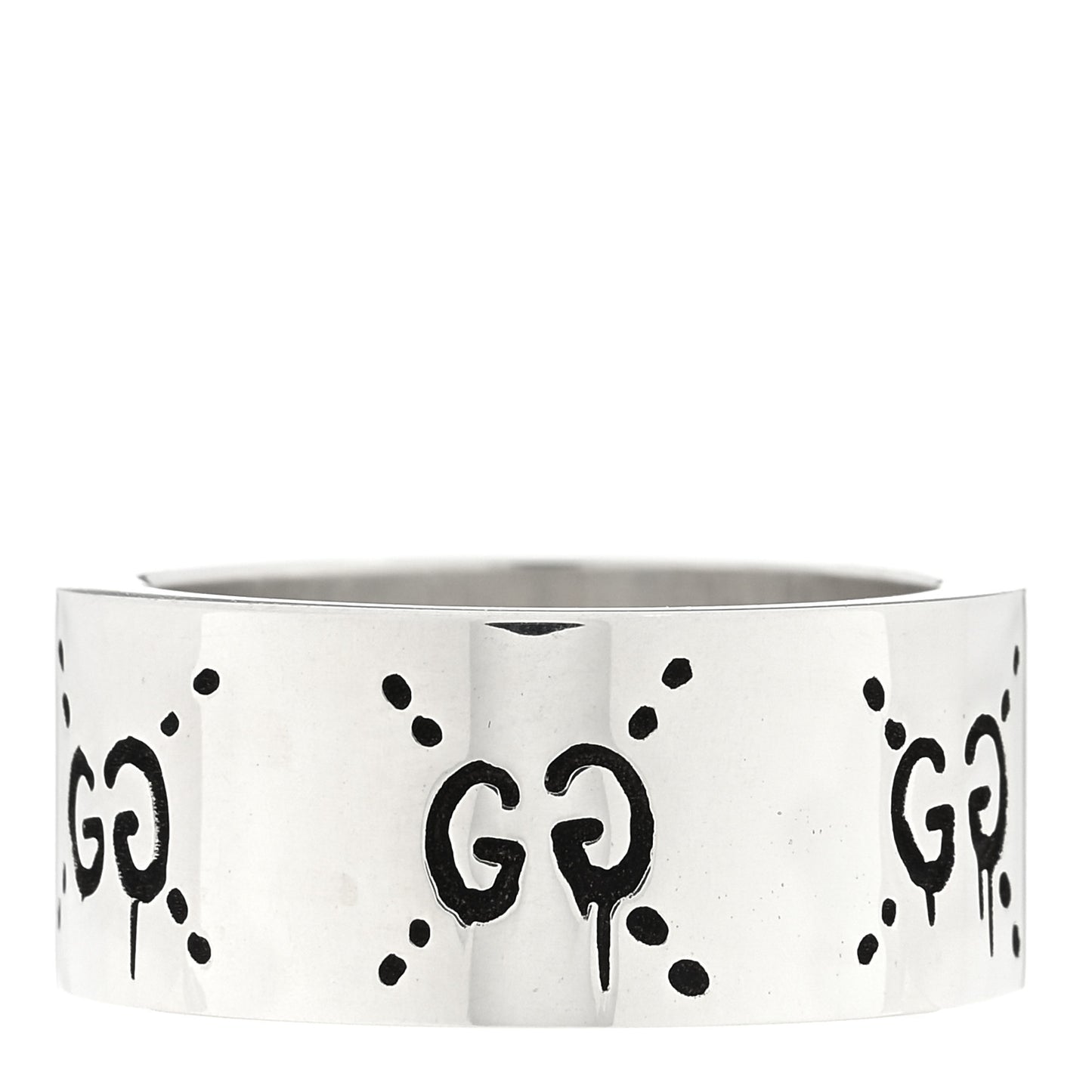 Sterling Silver GucciGhost Hamlet Skull Band Ring 54 6.75