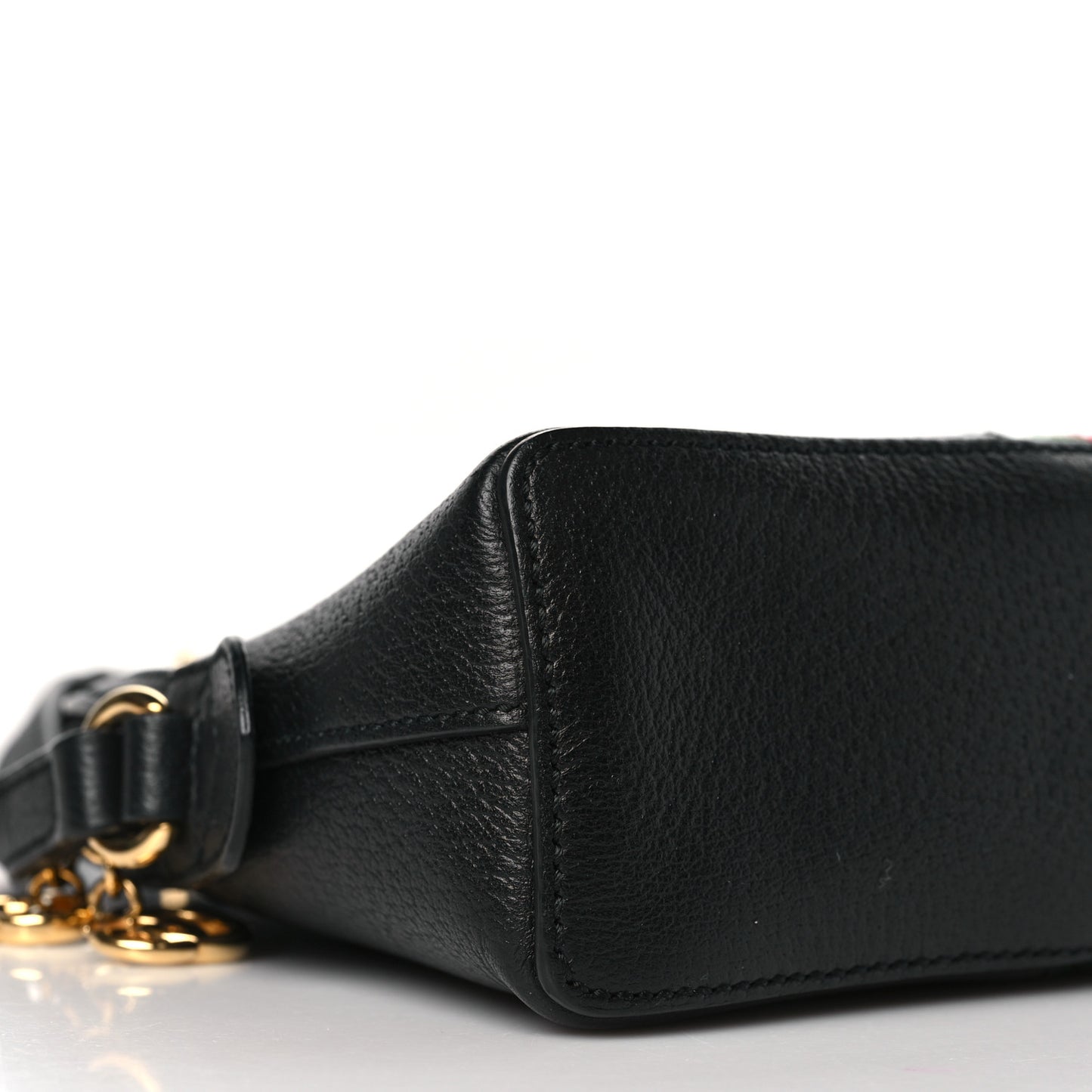 Calfskin GG Web Small Ophidia Dome Shoulder Bag Black