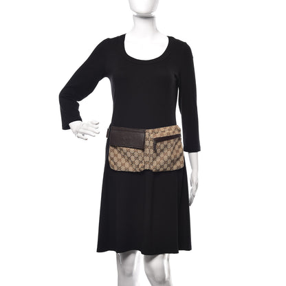 Gucci GG Monogram Double Pocket Belt Bag Dark Brown 2 of 10