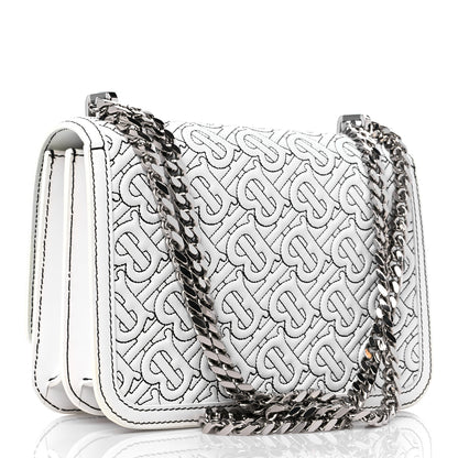 Burberry Calfskin Monogram Embossed Small TB Chain Bag Optic White 3 of 13