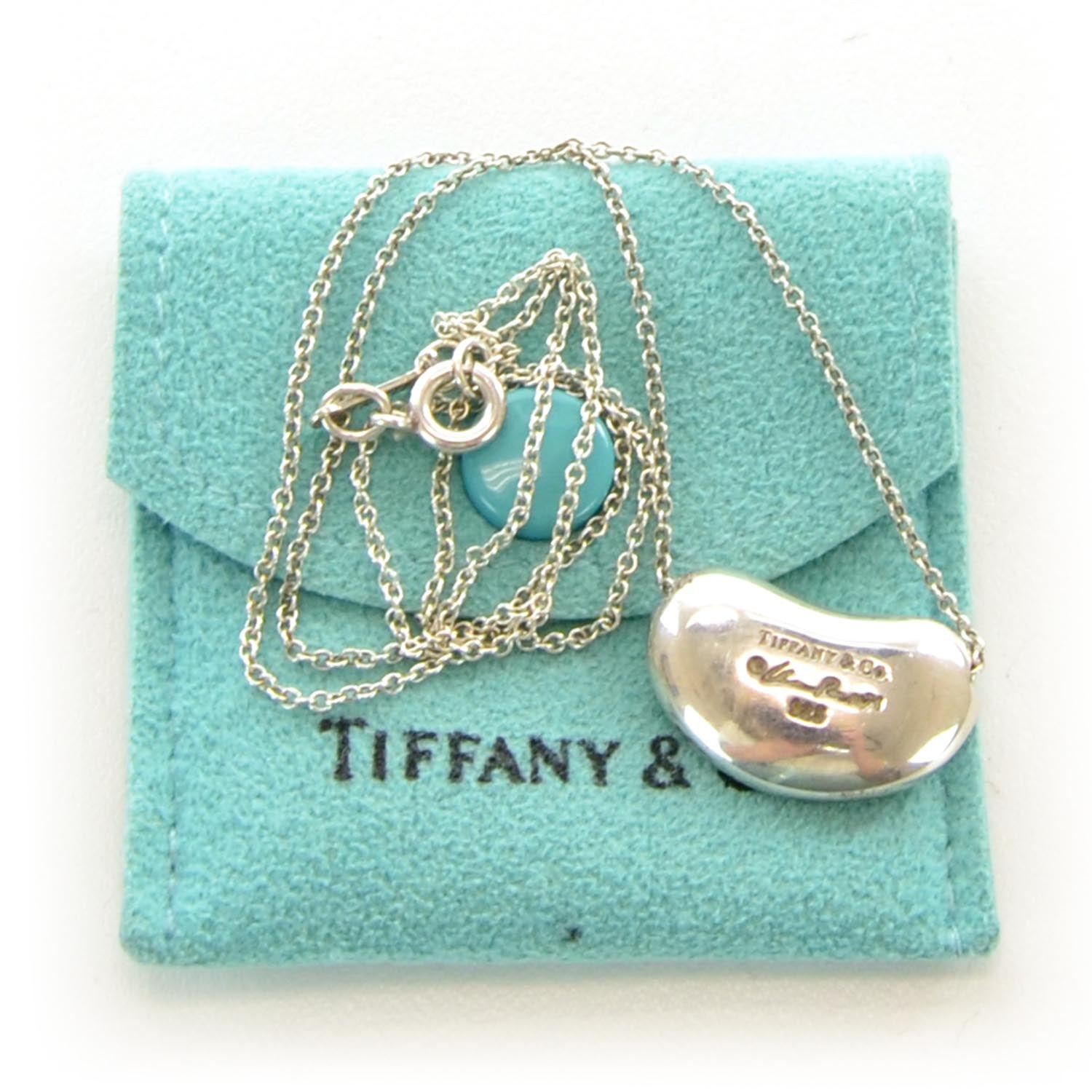 Tiffany Sterling Silver 9mm Elsa Peretti Bean Pendant Necklace 4 of 4