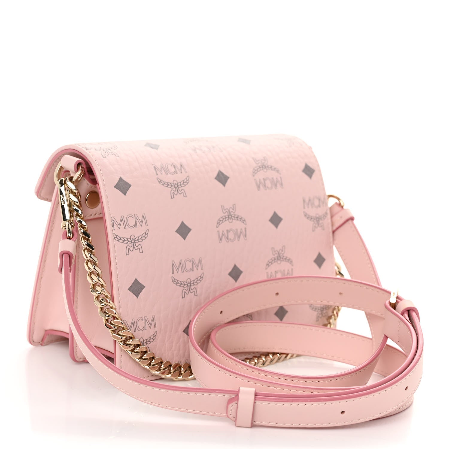 MCM Visetos Mini Patricia Crossbody Bag Powder Pink 3 of 9