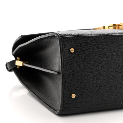 Saint Laurent Grain de Poudre Medium Classic Monogram Cassandra Top Handle Black 8 of 9