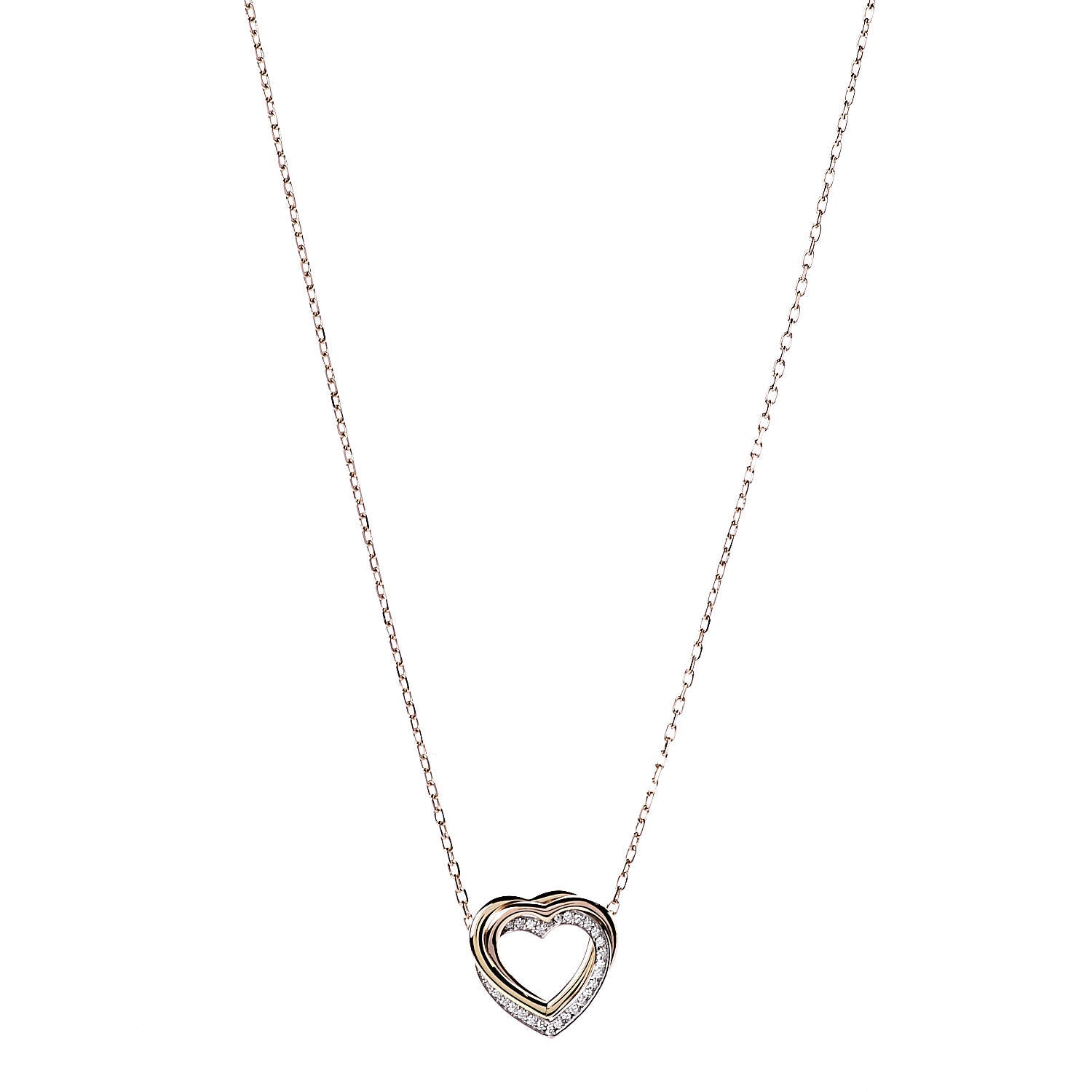 Cartier 18K Pink Yellow White Gold Diamond Trinity Heart Pendant Necklace 1 of 6