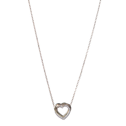Cartier 18K Pink Yellow White Gold Diamond Trinity Heart Pendant Necklace 1 of 6