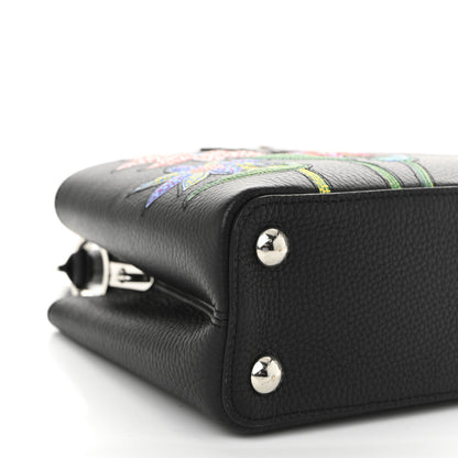 Louis Vuitton LV X YK Taurillon Inlaid Kusama Flowers Capucines BB Black 14 of 19