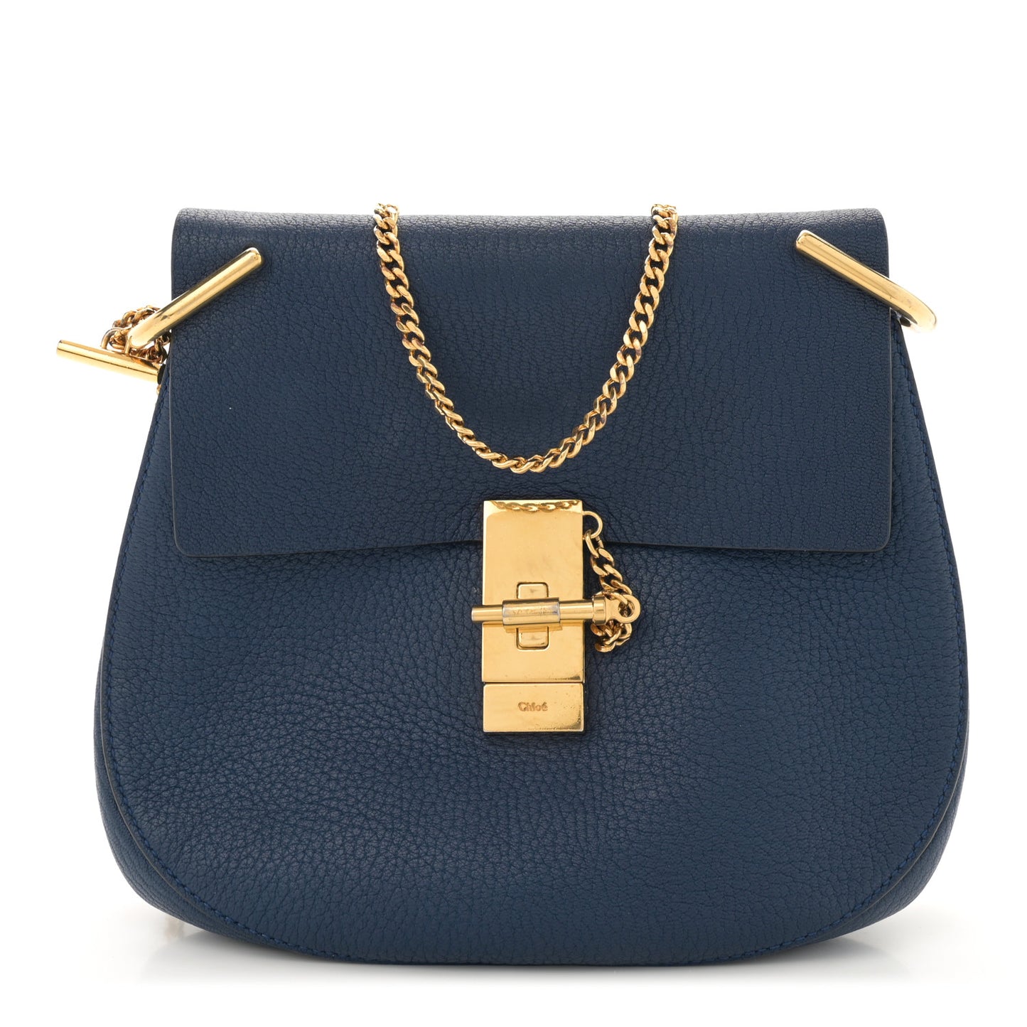 Grained Lambskin Drew Shoulder Bag Royal Navy