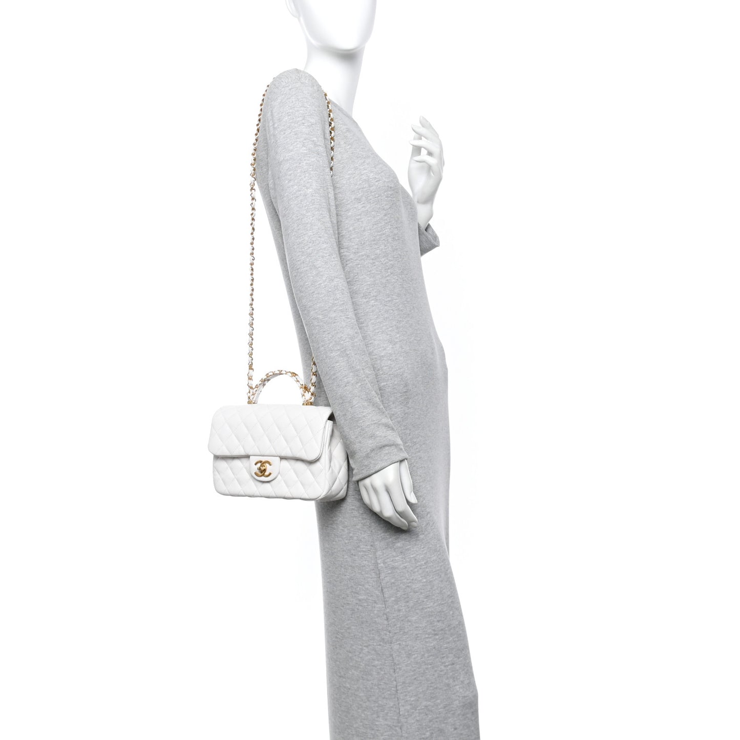 Caviar Quilted Small Handy CC Flap White