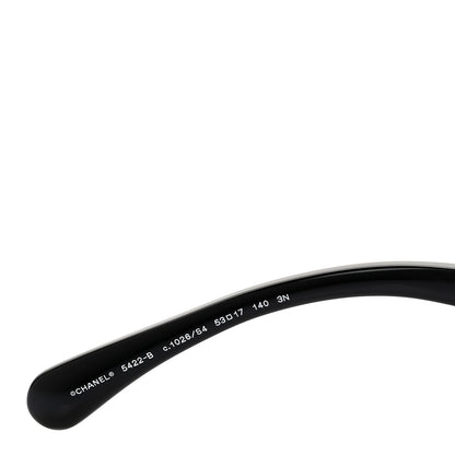 Chanel Acetate Strass Square Sunglasses 5422-B-A Black White 6 of 7
