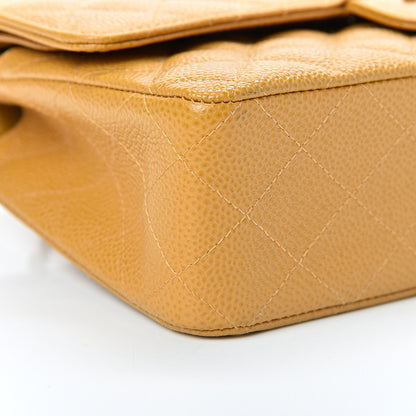 Chanel Caviar Quilted Medium Double Flap Yellow 8 of 11