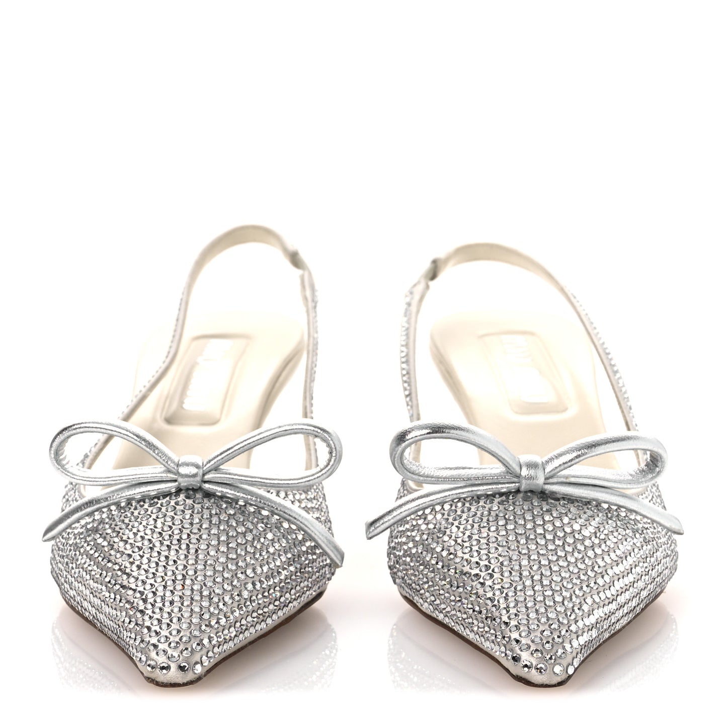Satin Crystal Slingback Pumps 37 Perla