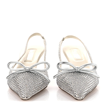 Miu Miu Satin Crystal Slingback Pumps 37 Perla 3 of 10