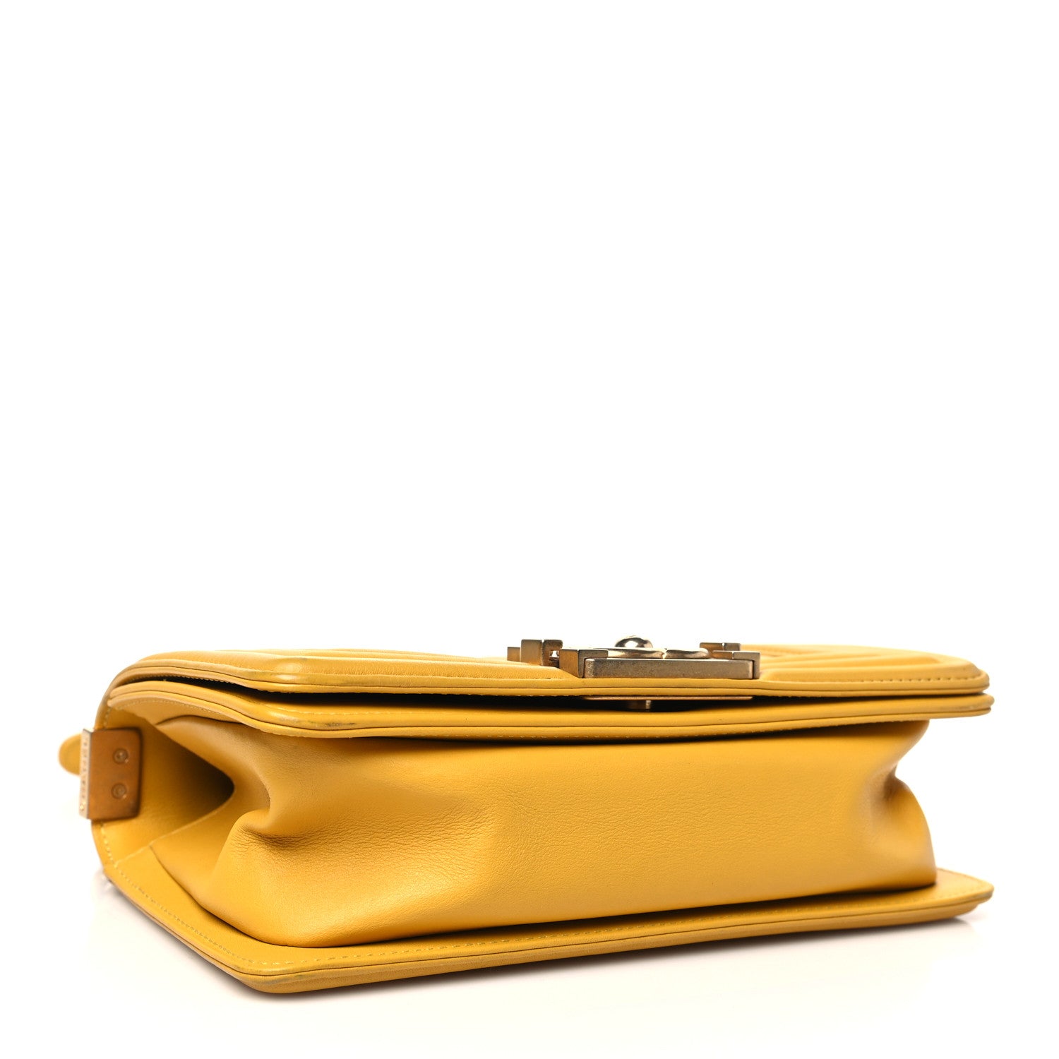 Chanel Lambskin Quilted Small Boy Flap Yellow 4 of 10