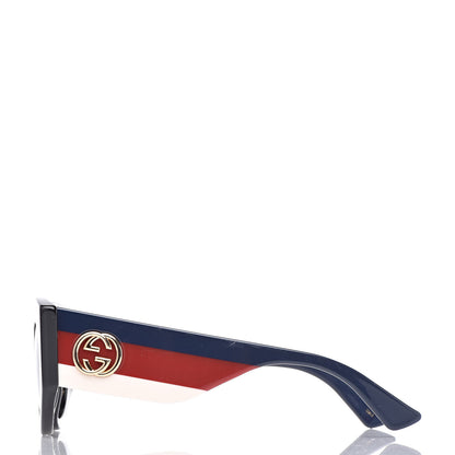 Gucci Acetate Oversized Rectangle Frame Web Sunglasses GG 0275/S Black 3 of 8