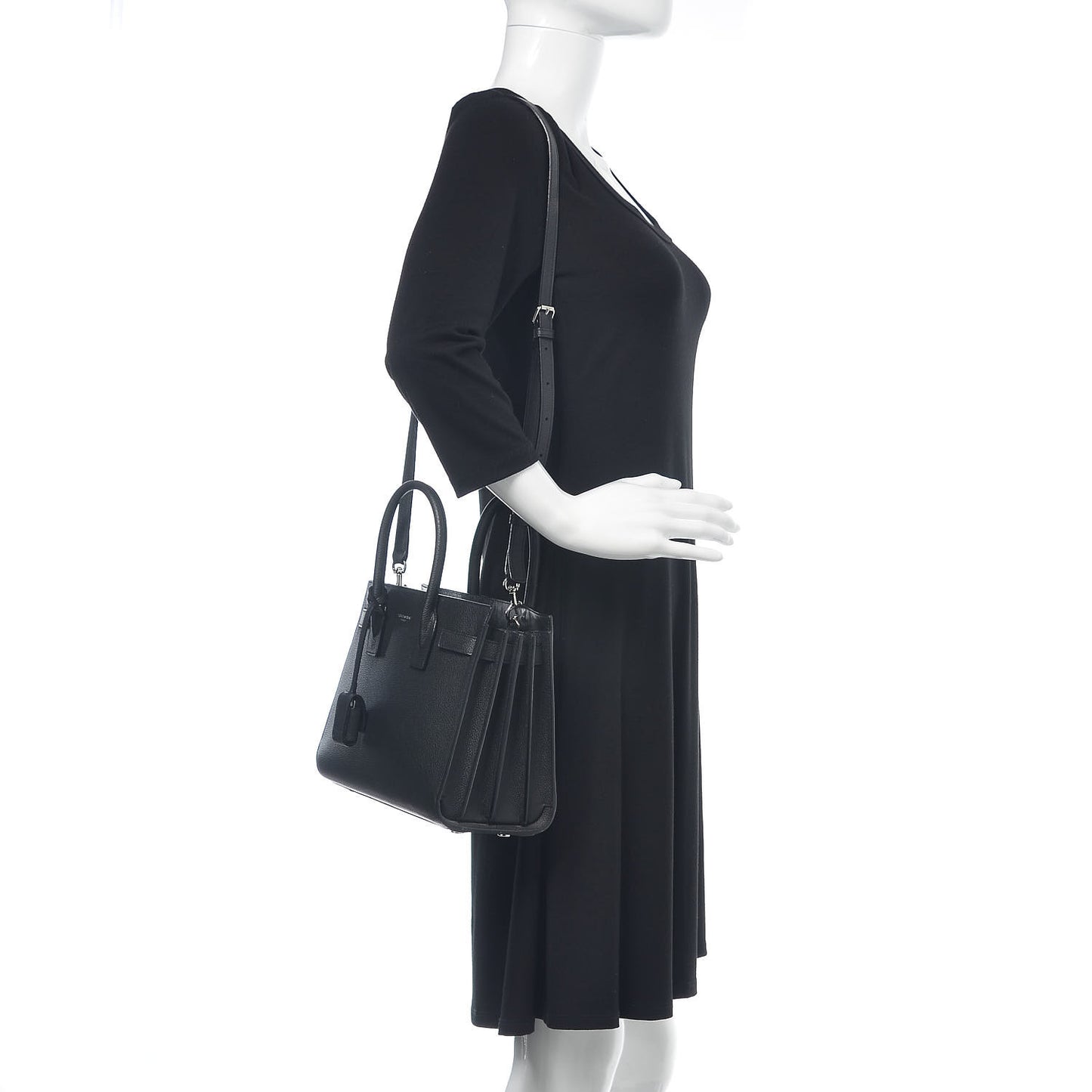 Grained Calfskin Baby Sac De Jour Black