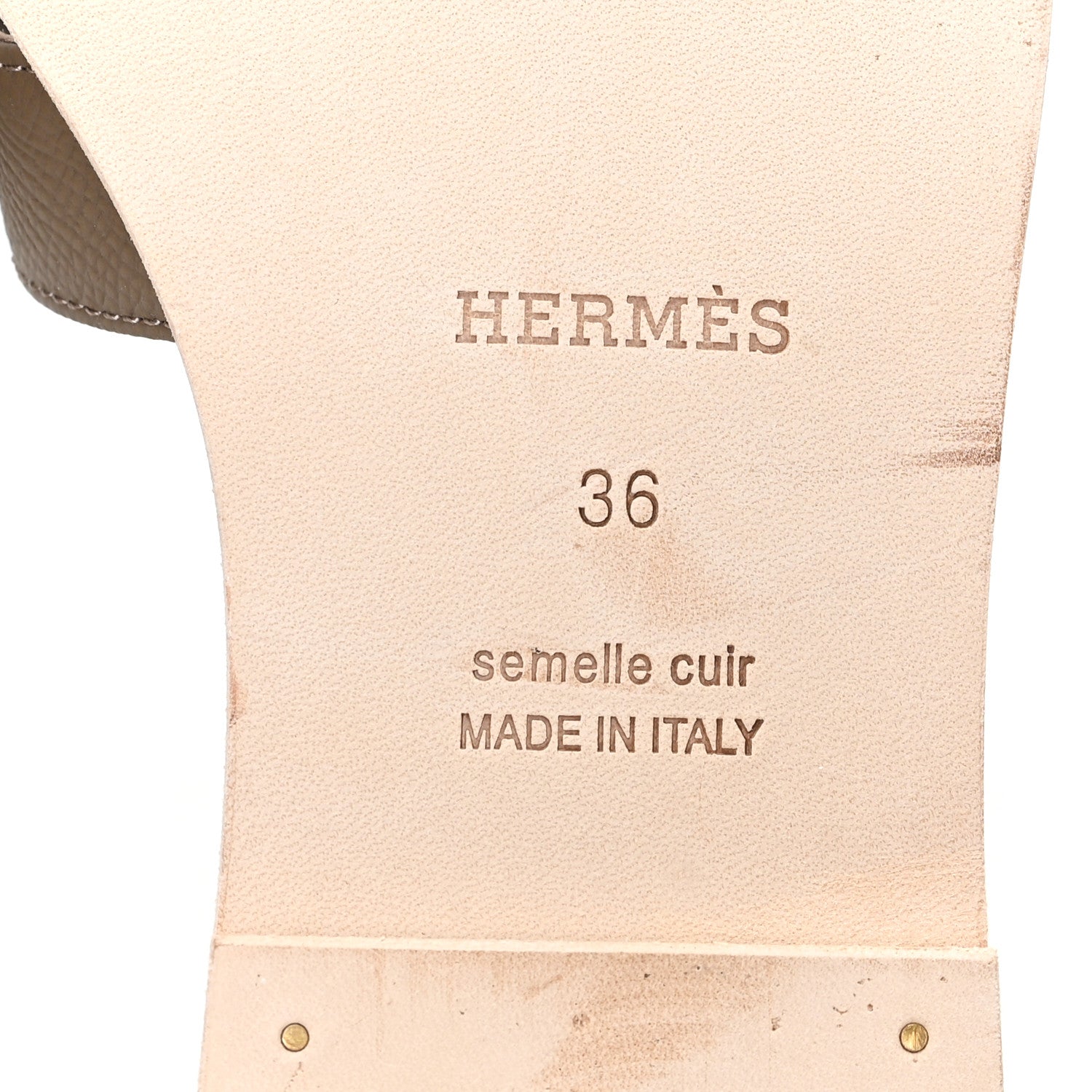 Hermes Epsom Oran Sandals 36 Etoupe 7 of 10