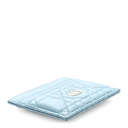 Christian Dior Supple Calfskin Cannage Caro Five-Slot Card Holder Blue 4 of 8
