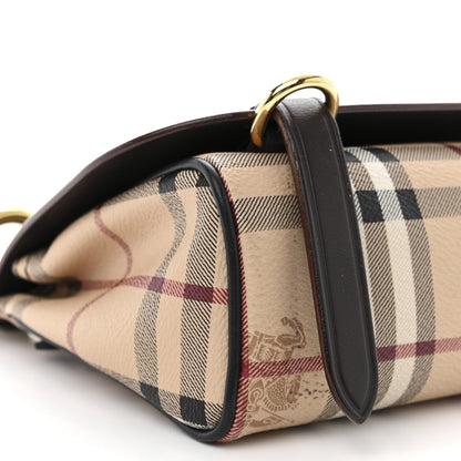 Burberry Haymarket Check Baby Bridle Saddle Bag Dark Clove Brown 8 of 17