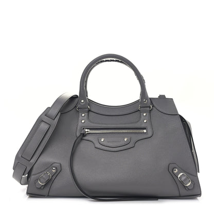 Balenciaga Grained Calfskin Neo Classic Silver Hardware Medium City Dark Grey 1 of 7