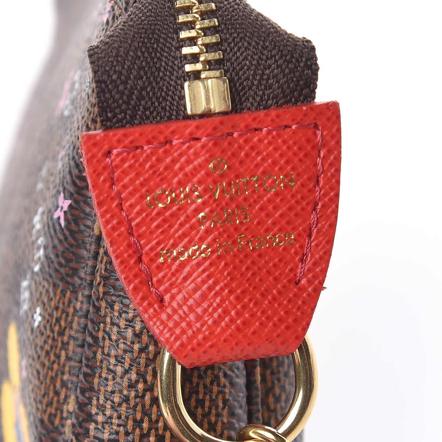 Damier Ebene 2019 Christmas Animation Mini Pochette Accessories Red