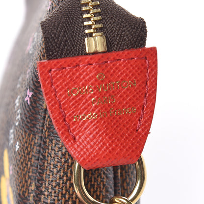 Louis Vuitton Damier Ebene 2019 Christmas Animation Mini Pochette Accessories Red 7 of 8
