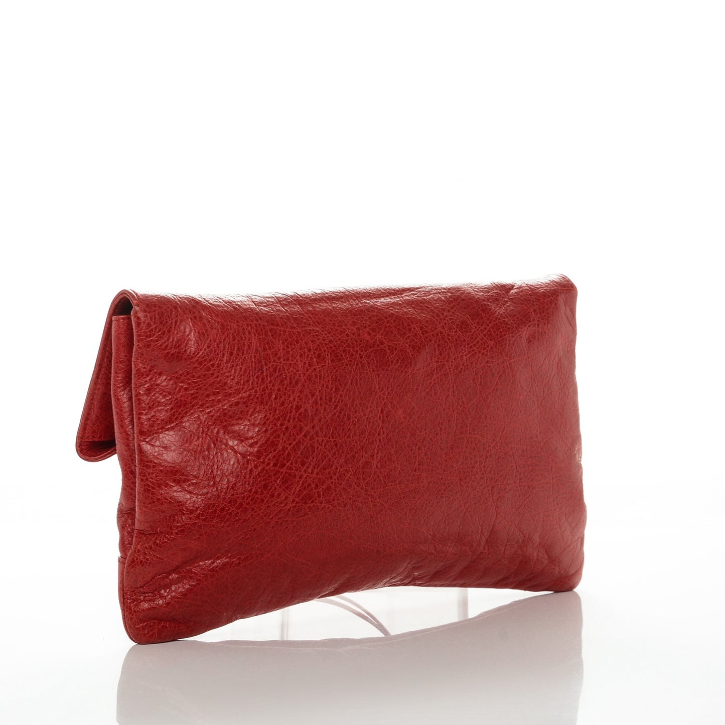 Agneau Classic Hardware Envelope Clutch Rouge Coquelicot
