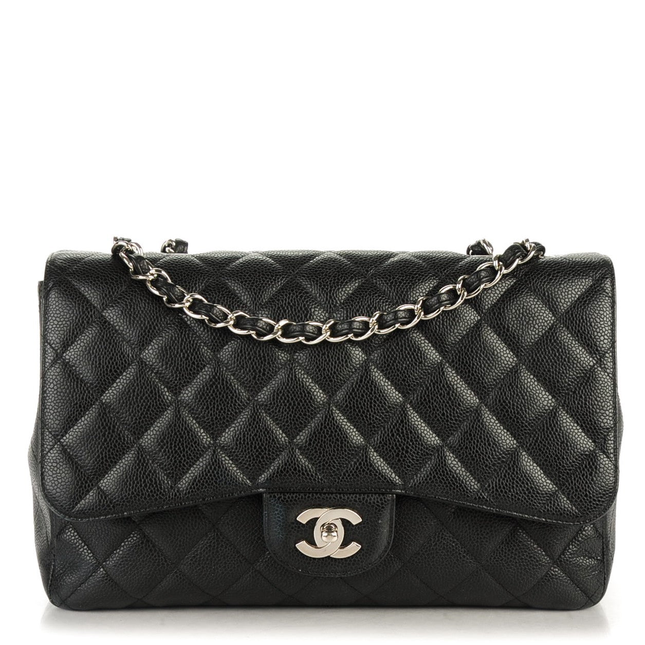 Caviar Quilted Jumbo Single Flap Black