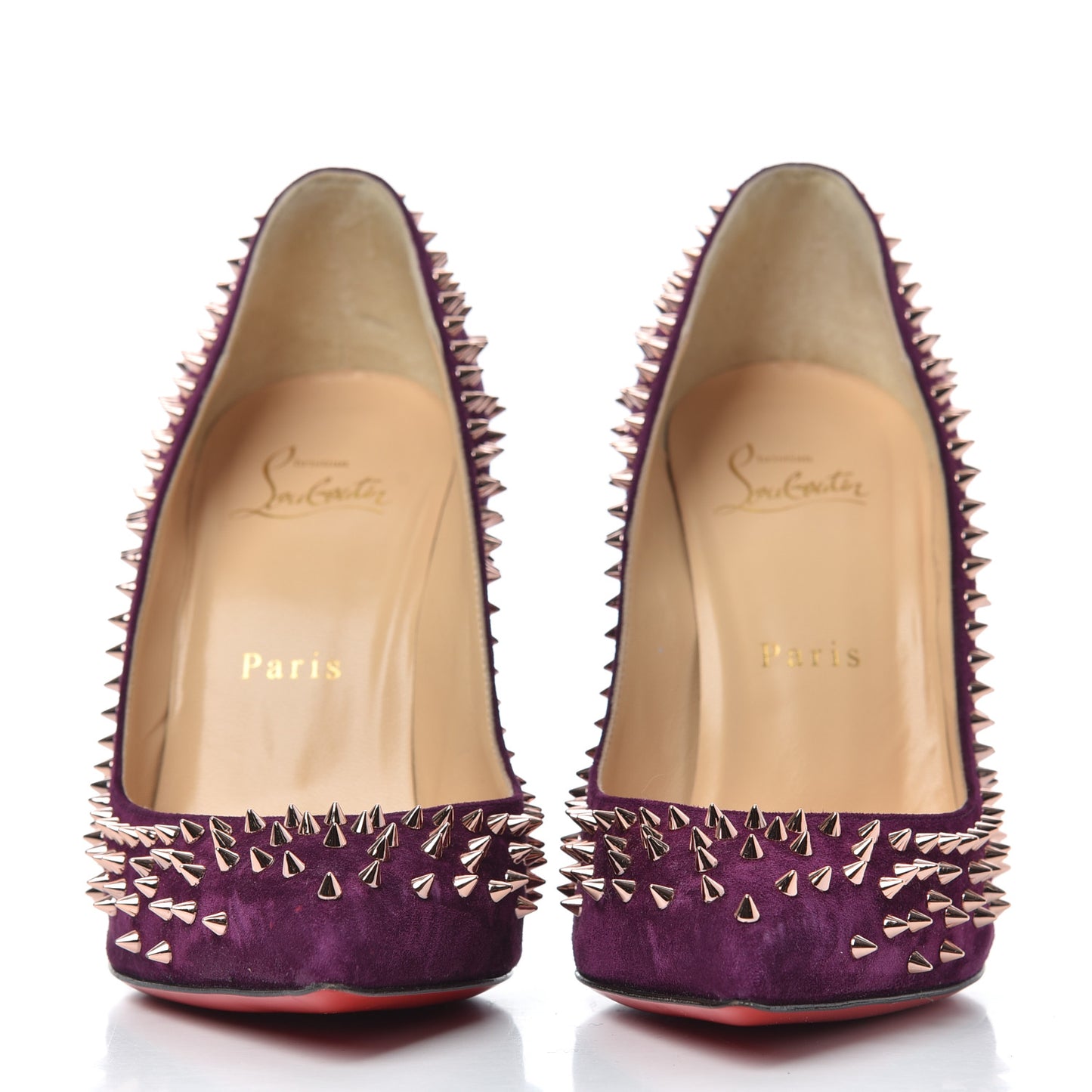 Veau Velours Studded Escarpic 100 Pumps 37.5 Merlot Copper