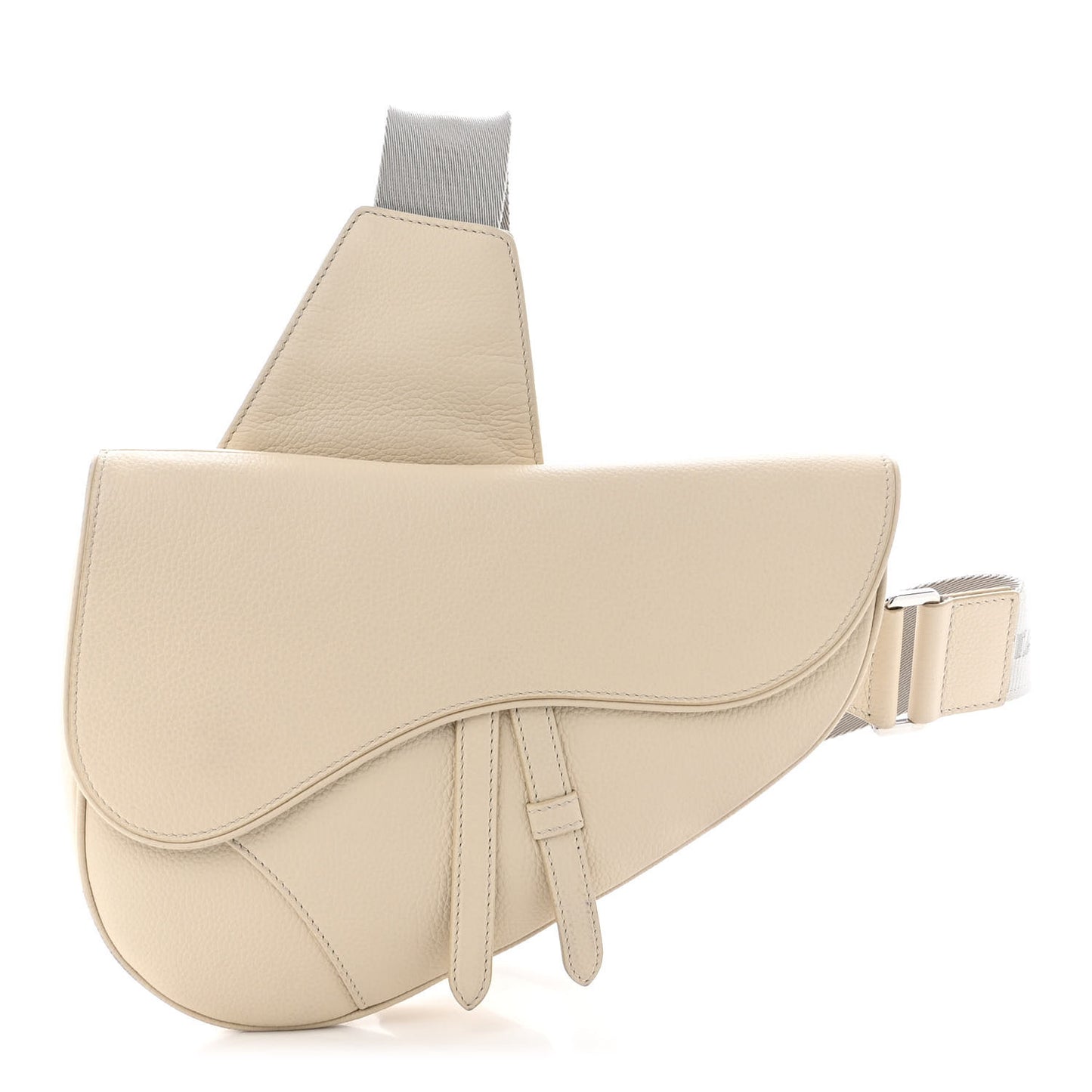 Grained Calfskin Mens Saddle Bag Latte