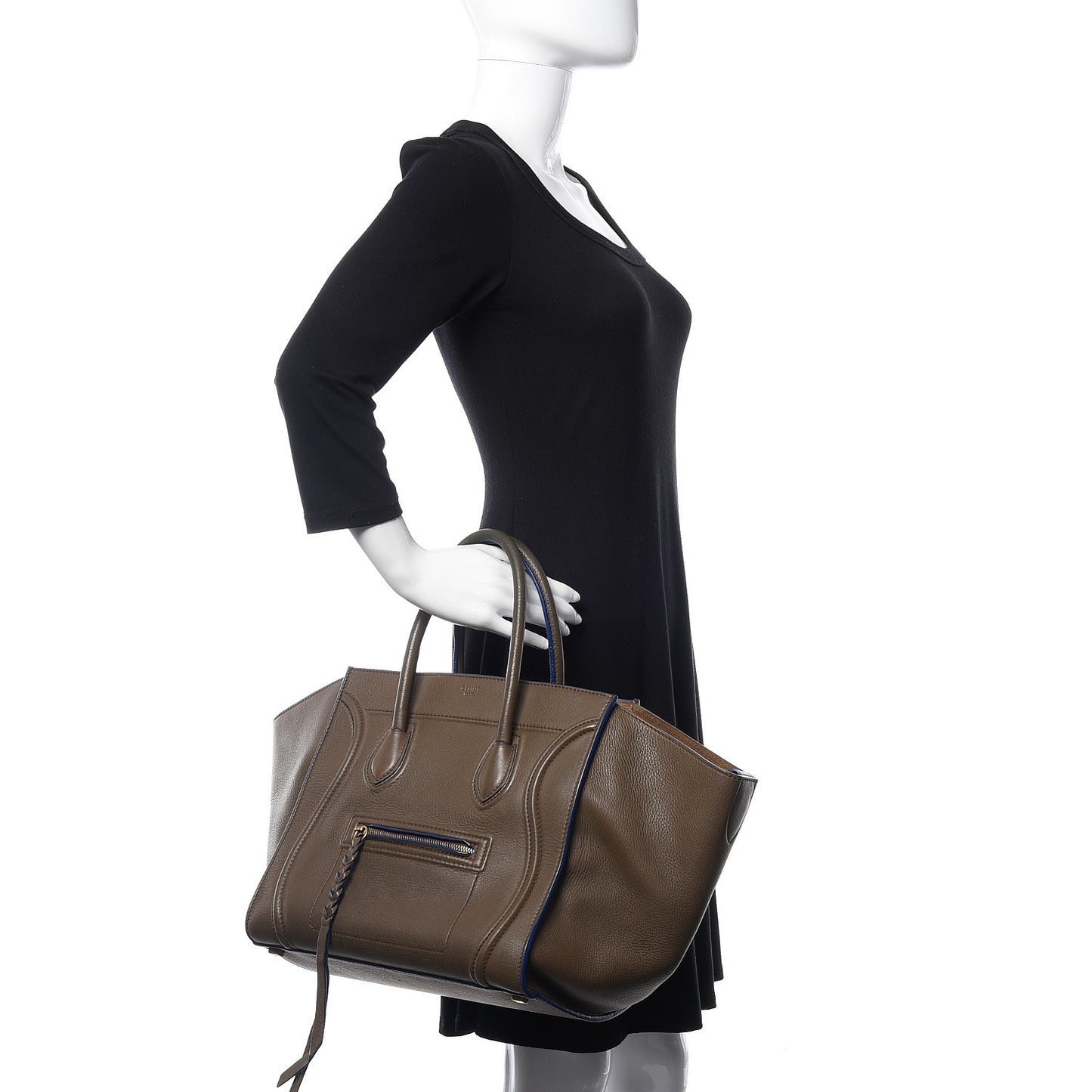 Baby Grained Calfskin Medium Phantom Luggage Khaki