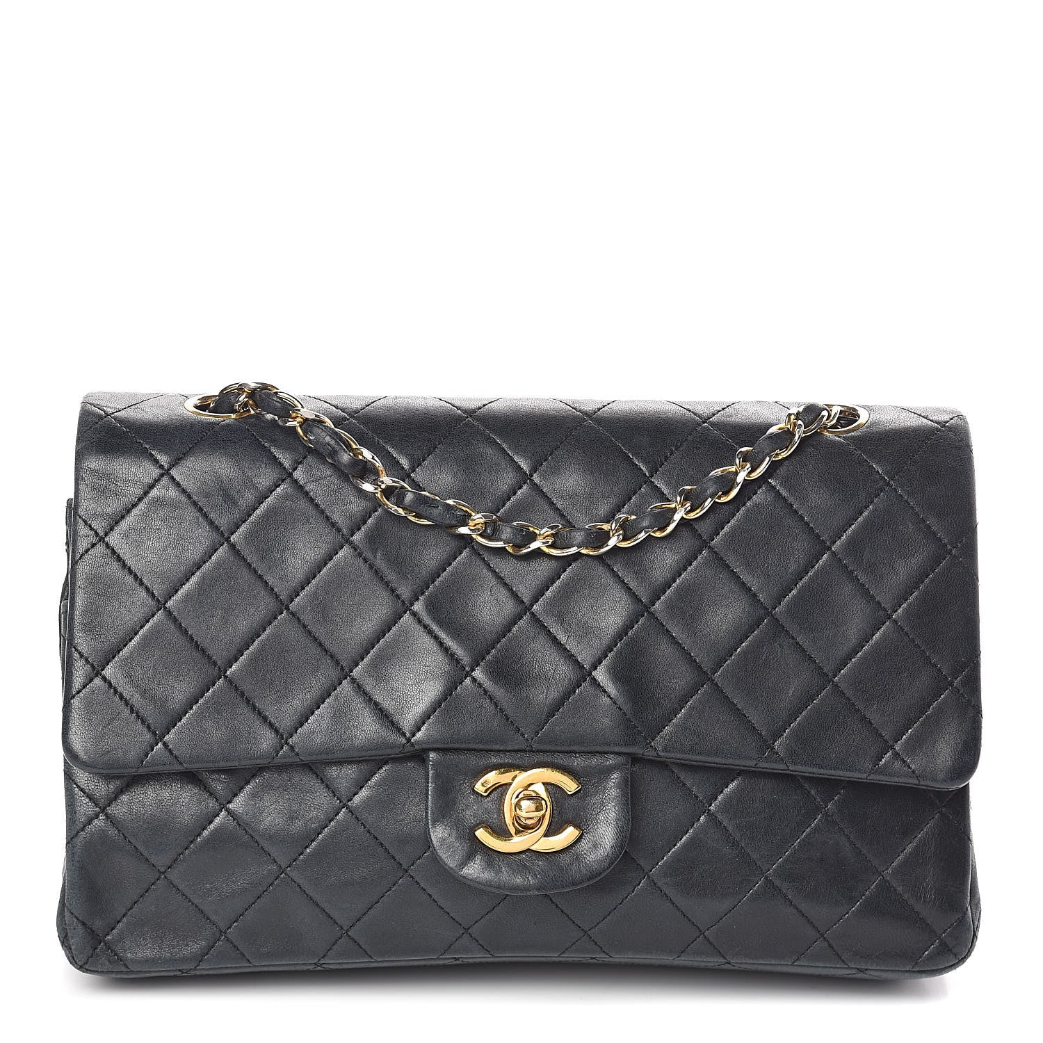 Chanel Lambskin Quilted Medium Double Flap Black 1 of 12