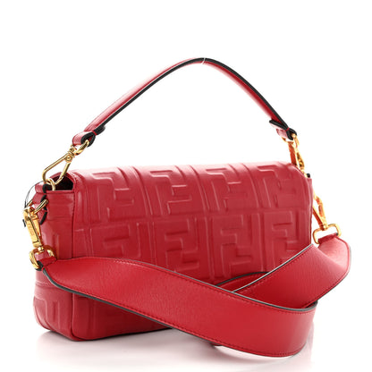 Fendi Nappa FF 1974 Embossed Baguette Fragola 3 of 9