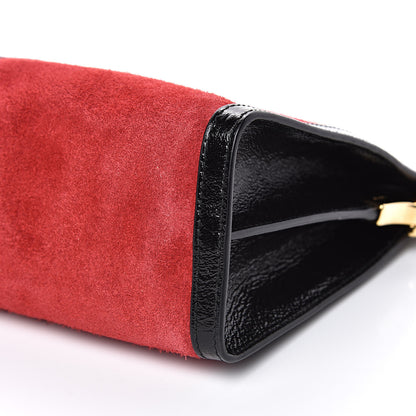 Gucci Suede Patent Web Medium Ophidia Chain Shoulder Bag Hibiscus Red Black 11 of 13