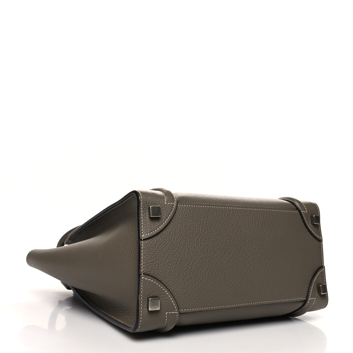 Celine Drummed Calfskin Micro Luggage Souris 4 of 11