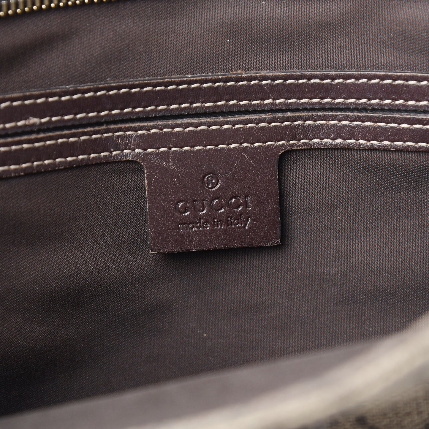 GG Supreme Monogram Medium Flat Messenger Bag Dark Brown