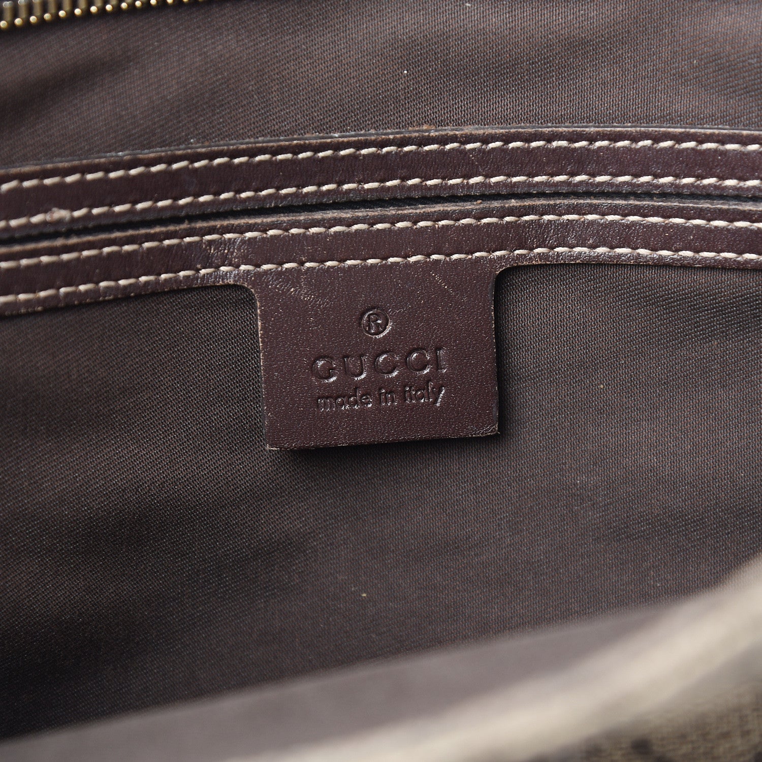 Gucci GG Supreme Monogram Medium Flat Messenger Bag Dark Brown 5 of 9