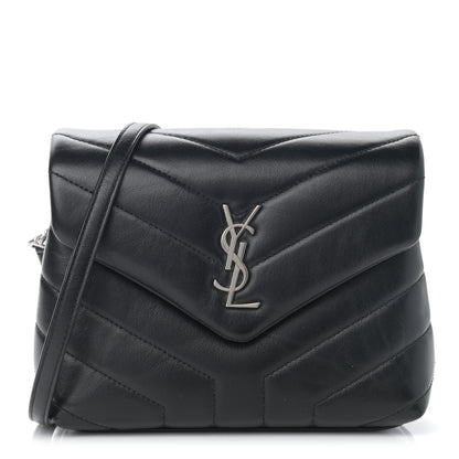 Saint Laurent Calfskin Y Quilted Monogram Toy Loulou Crossbody Bag Black 1 of 12