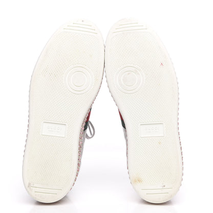 Gucci Laminated Nappa Crystal Web Bee Embroidered Trapuntata Womens Ace Platform Sneakers 36.5 Argento 5 of 8