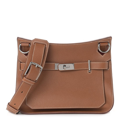Hermes Taurillon Clemence Bi-Color Jypsiere 31 Gold Rouge Casaque 1 of 13