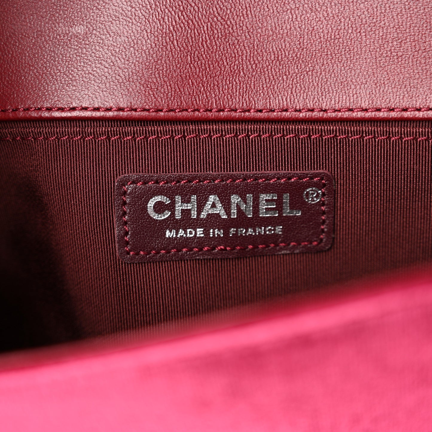 Velvet Quilted Medium Boy Flap Burgundy