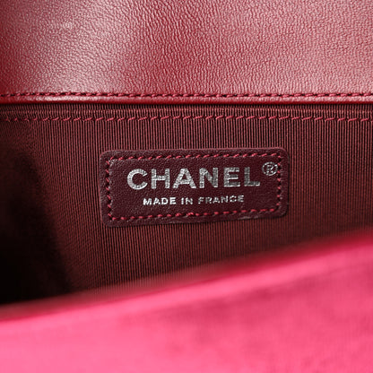 Chanel Velvet Quilted Medium Boy Flap Burgundy 6 of 11