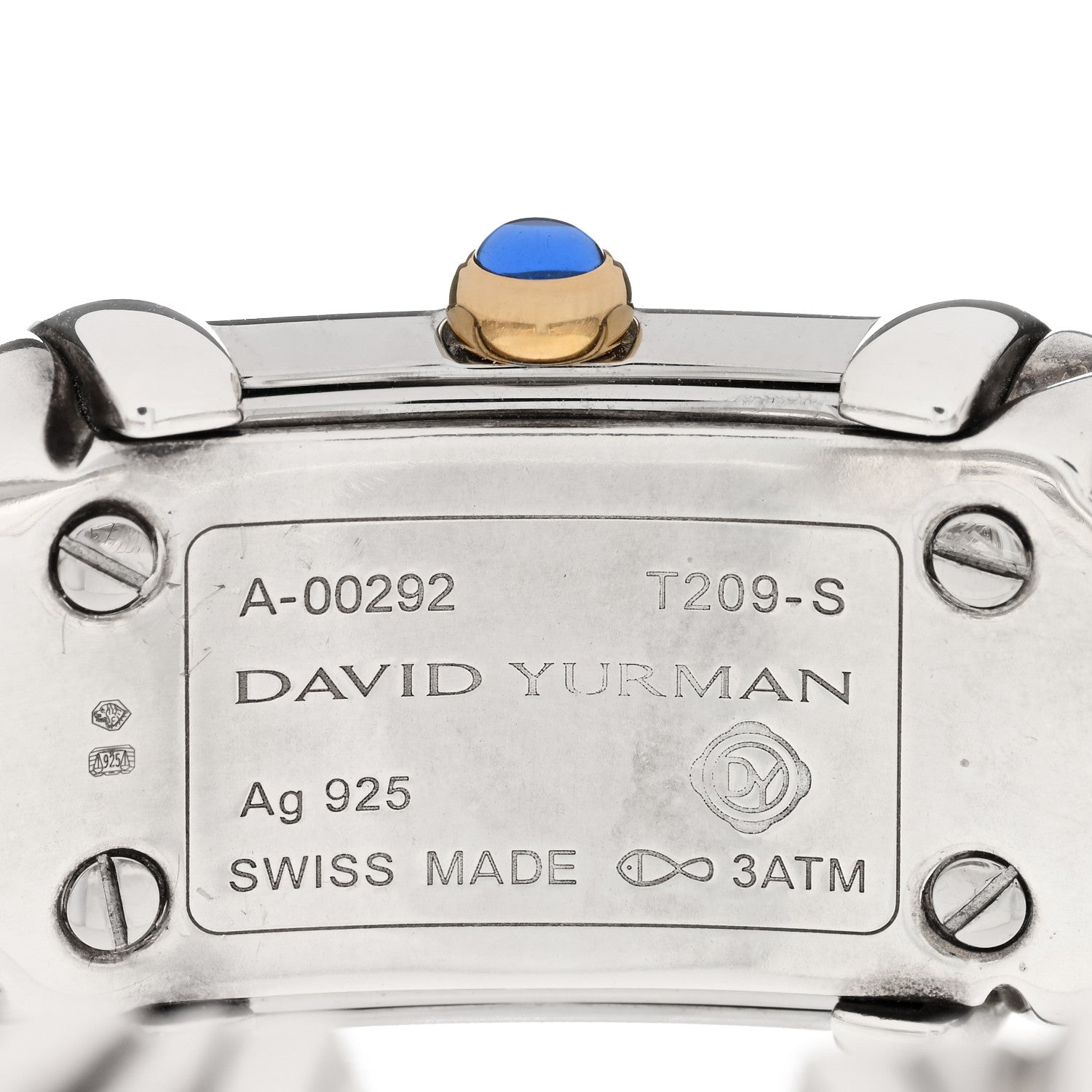 David Yurman Sterling Silver 18K Yellow Gold Diamond Mother of Pearl 19mm Waverly Quartz Watch 4 of 6