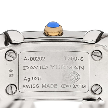 David Yurman Sterling Silver 18K Yellow Gold Diamond Mother of Pearl 19mm Waverly Quartz Watch 4 of 6