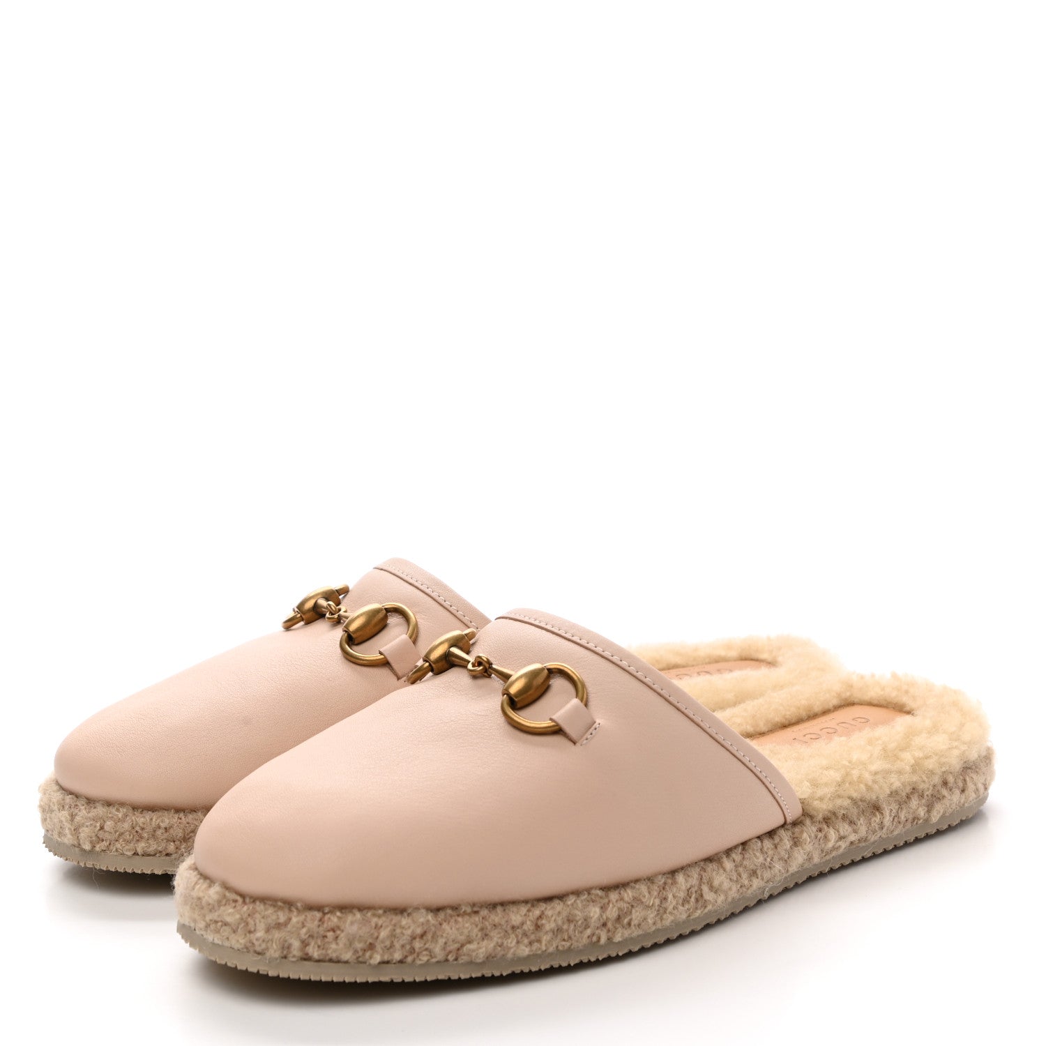 Gucci Nappa Wool Womens Fria Slippers 38 Skin Rose Butterscotch 3 of 9