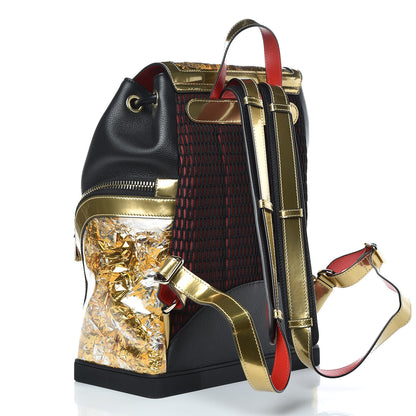 Christian Louboutin Calfskin PVC Explorafunk Backpack Gold Black 3 of 8