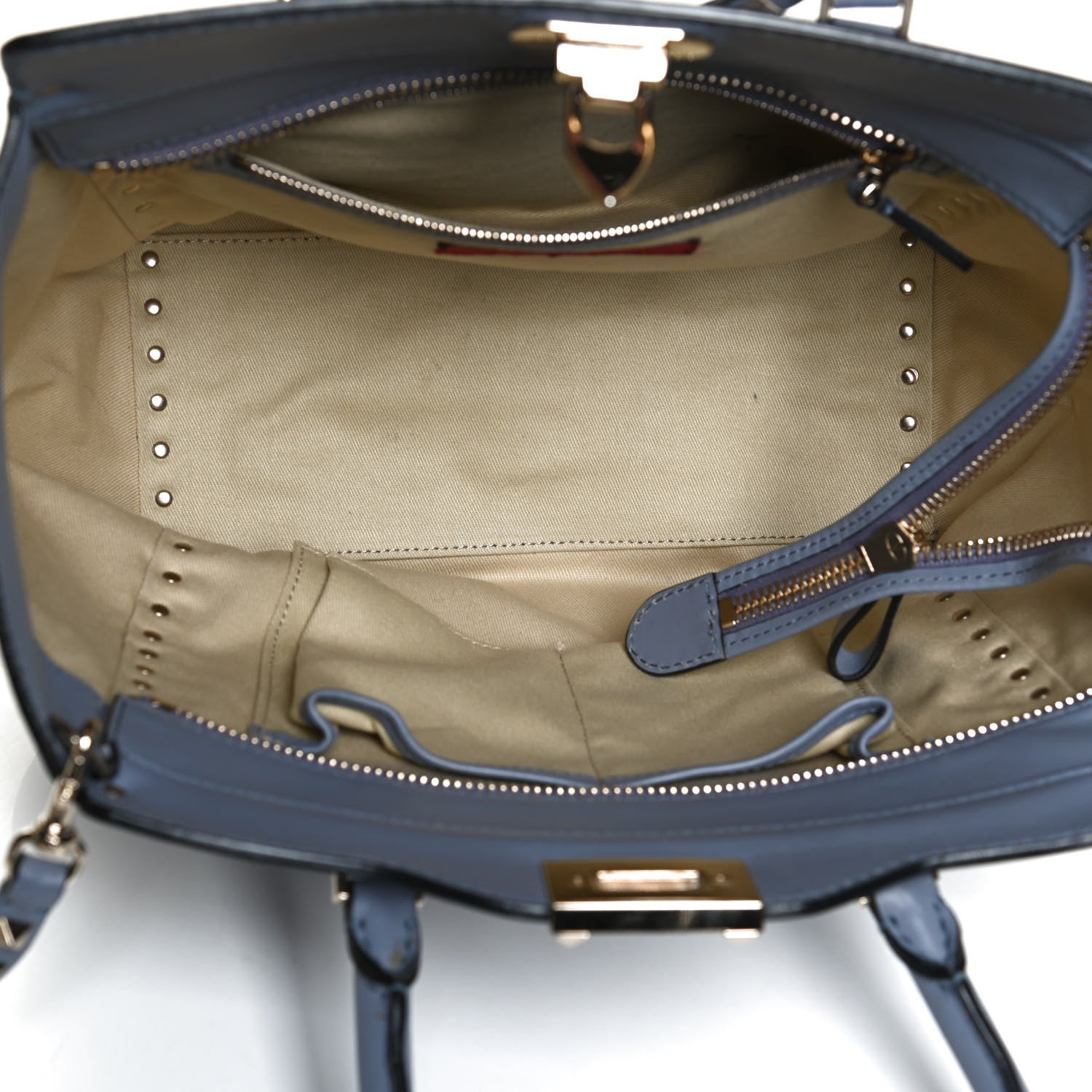 Valentino Garavani Vitello Rockstud Double Handle Tote London Stone 5 of 12