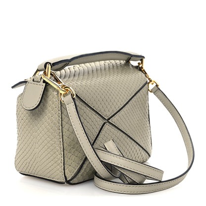 Loewe Snakeskin Mini Puzzle Bag Marble Green 2 of 9
