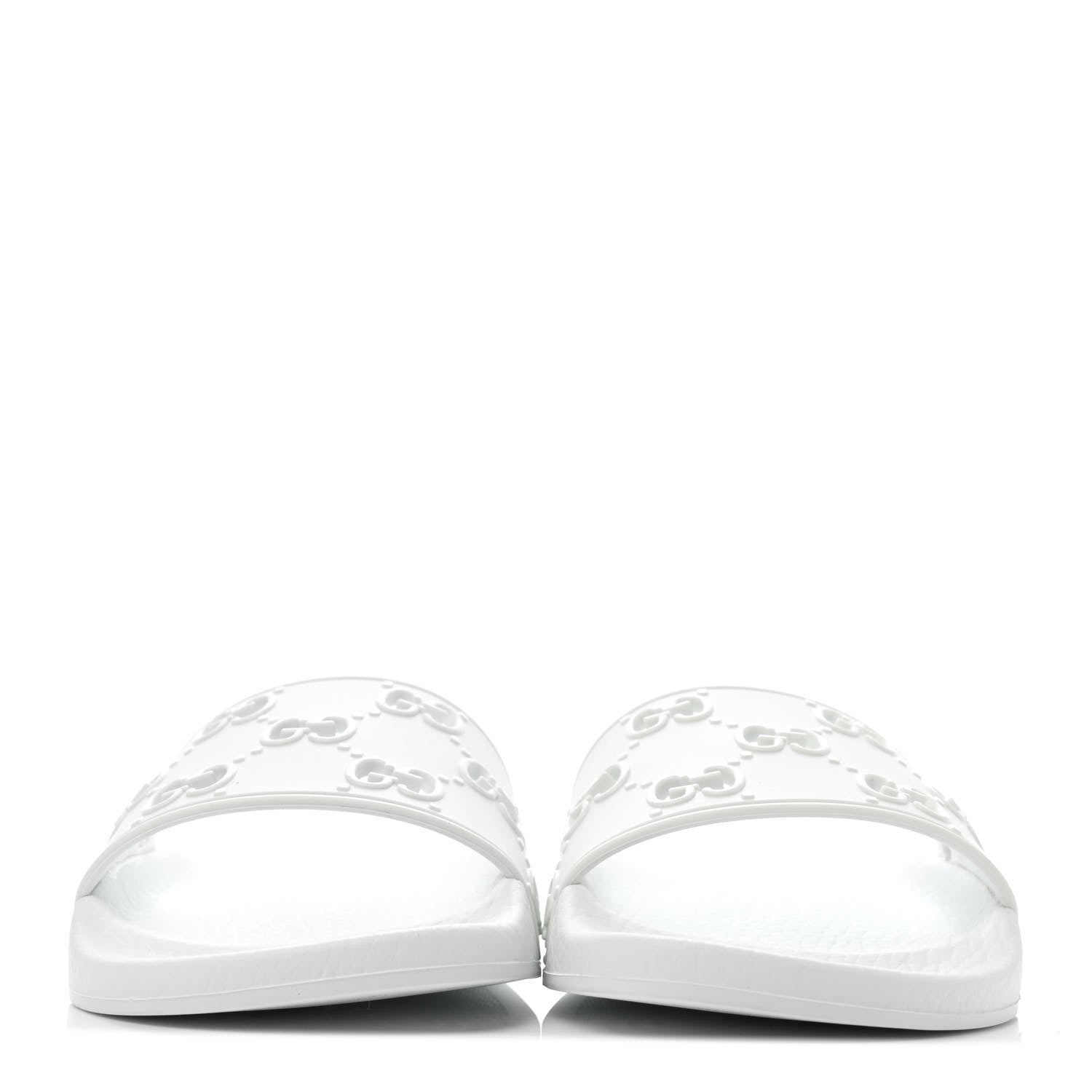Gucci Rubber GG Monogram Perforated Womens Slide Sandals 35 Great White 2 of 4